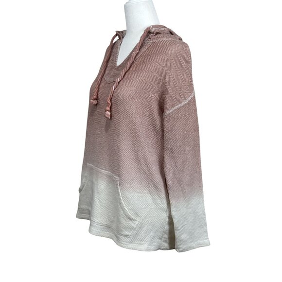 Ocean Drive Size S Women's Pink White Ombre Lightweight Hoodie Sweater Pocket - Picture 4 of 7